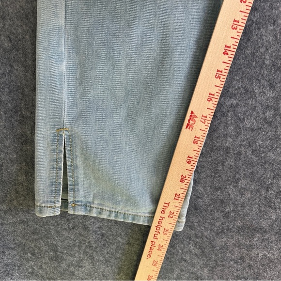 MY LITTLE MUSHROOM BIU High Rise Cropped Light Wash Blue Denim Jeans Size Small - Picture 9 of 10